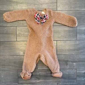 Spirit Tan Fleece Kids One Piece Costume with Plaid Accent